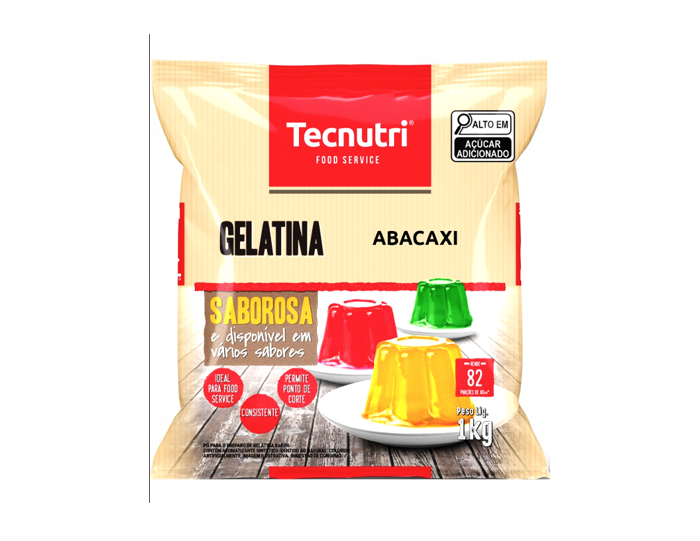 GELATINA ABACAXI TECNUTRI 1 KG (CX 10 PCT)